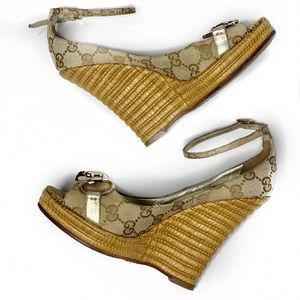 Sold on Mercari Auth. Gucci Vintage Monogram Wedge